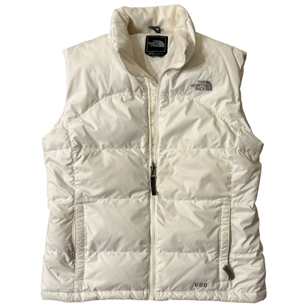 Girls White North Face 600 Down Vest- sz L